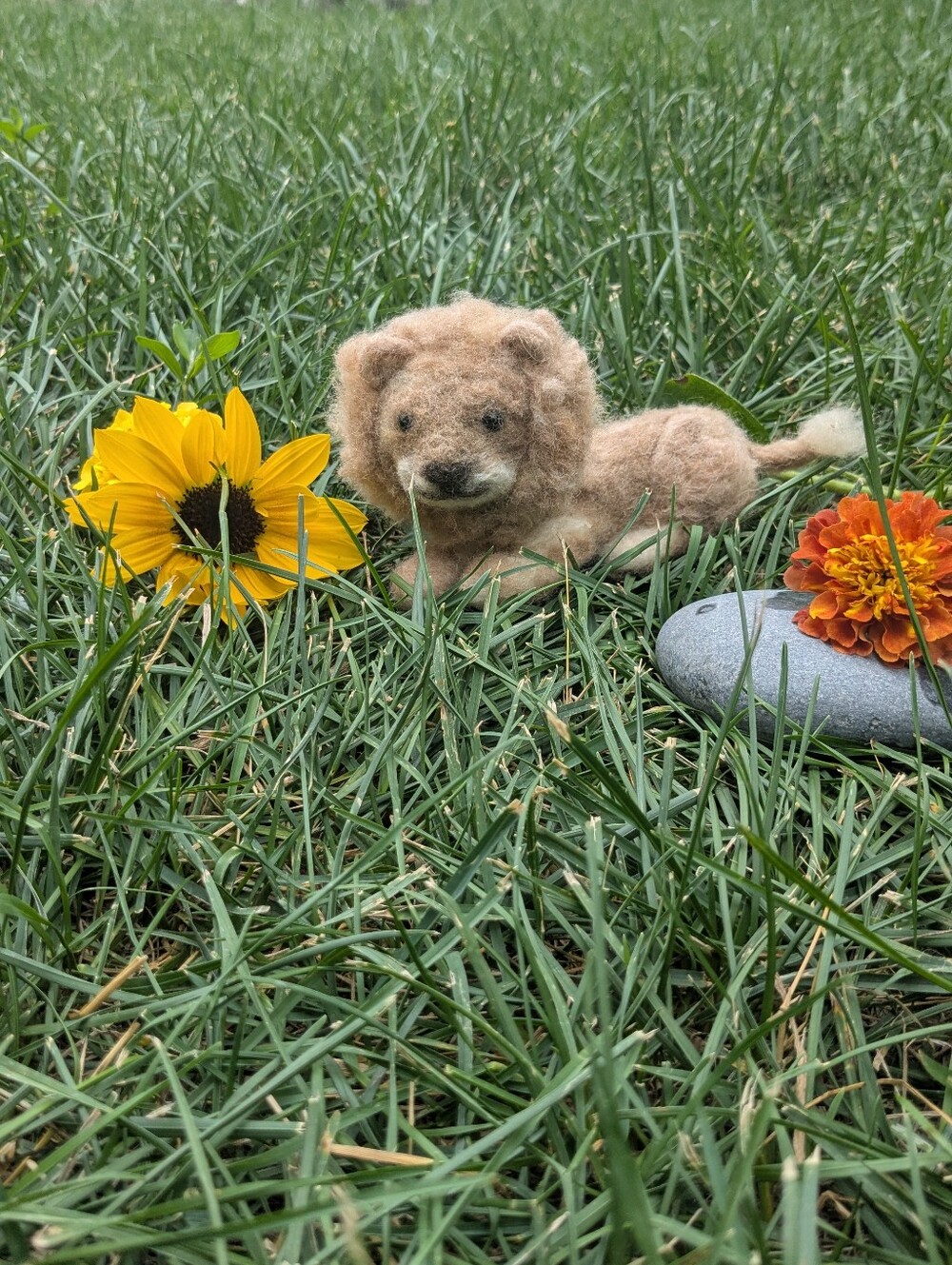 Leo The Lion Woolie Beasts Hand Felted In Canada With 100% Merino Wool